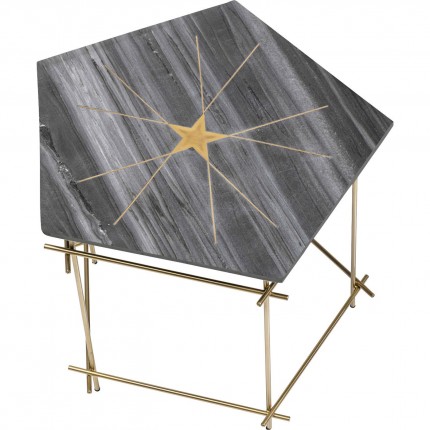 Table d'appoint Mystic Pentagon 52cm grise Kare Design