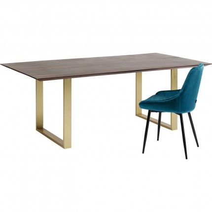 Table Symphony 180x90cm noyer laiton Kare Design