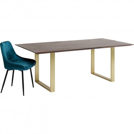 Table Symphony 180x90cm noyer laiton Kare Design