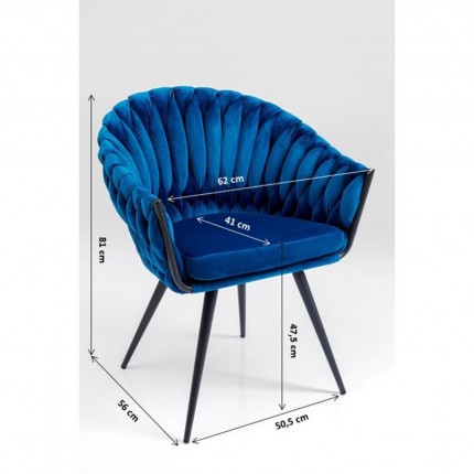 Chair with armrests Knot Blue Kare Design