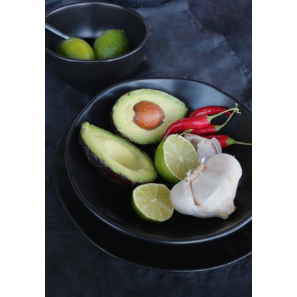 Plate Organic Black Ø20cm (4/Set) Kare Design