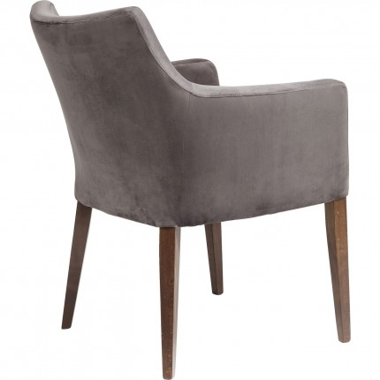 Chair with armrests Mode velvet grey Kare Design