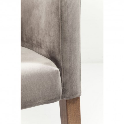 Chair with armrests Mode velvet grey Kare Design