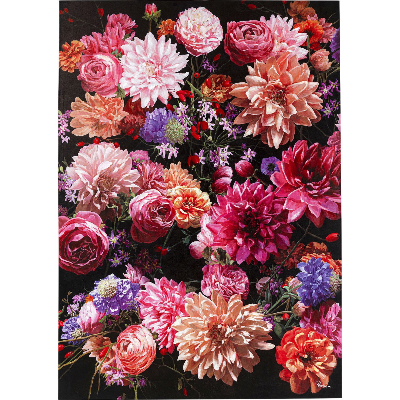 Kare Design Tableau Touched bouquet de fleurs roses 140x200cm