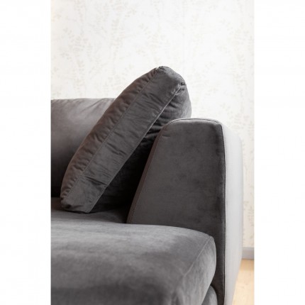 Corner Sofa Black Gianna Velvet Grey Left Kare Design