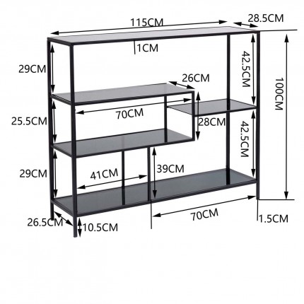 Shelf Loft 100x115cm black Kare Design