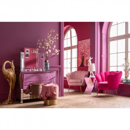 Armchair Water Lily Fuchsia velvet Gold Kare Design