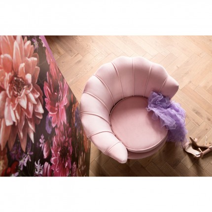 Armchair Water Lily Pink velvet Gold Kare Design