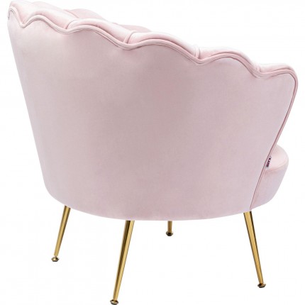 Armchair Water Lily Pink velvet Gold Kare Design