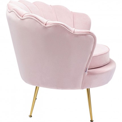 Armchair Water Lily Pink velvet Gold Kare Design