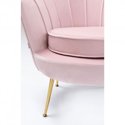 Armchair Water Lily Pink velvet Gold Kare Design