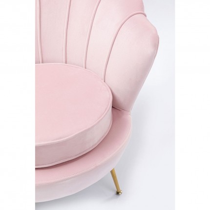 Armchair Water Lily Pink velvet Gold Kare Design