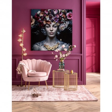 Picture Glass Flower Art Lady 120x120cm Kare Design