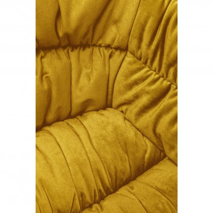 Chaise avec accoudoirs pivotante Colmar velours jaune Kare Design