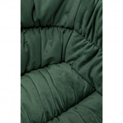 Chaise avec accoudoirs pivotante Colmar velours vert Kare Design