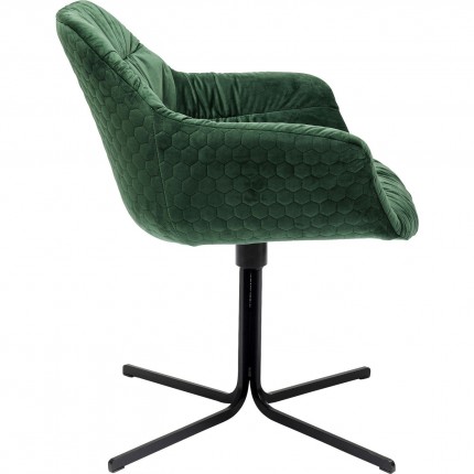 Swivel chair with armrests Colmar green Kare Design