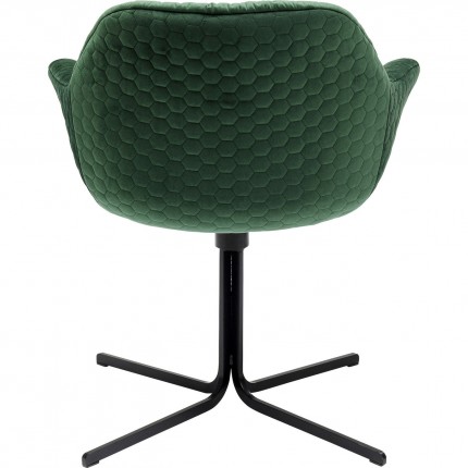 Swivel chair with armrests Colmar green Kare Design