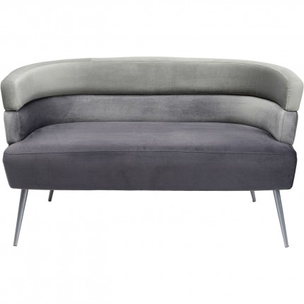 Sofa Sandwich 2-Seater Velvet Grey Kare Design