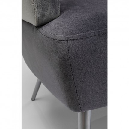 Sofa Sandwich 2-Seater Velvet Grey Kare Design