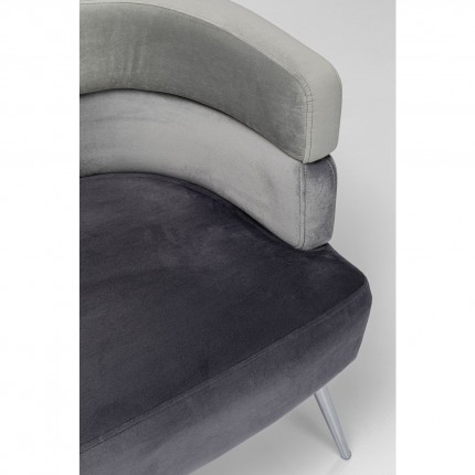 Sofa Sandwich 2-Seater Velvet Grey Kare Design