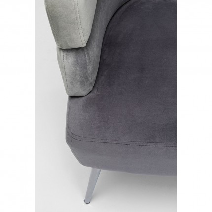 Sofa Sandwich 2-Seater Velvet Grey Kare Design