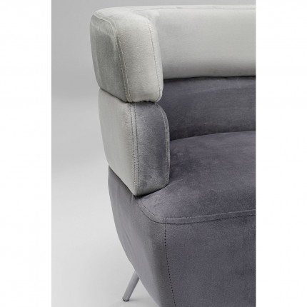 Sofa Sandwich 2-Seater Velvet Grey Kare Design