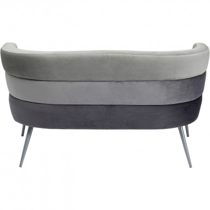 Sofa Sandwich 2-Seater Velvet Grey Kare Design