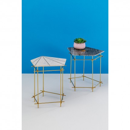 Table d'appoint Mystic Pentagon 52cm grise Kare Design