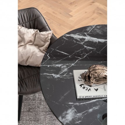 Table Solo 110cm effet marbre noir Kare Design