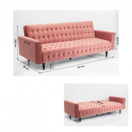 Sofa Bed Milchbar velvet pink Kare Design