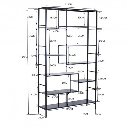 Shelf Loft 195x115cm black Kare Design