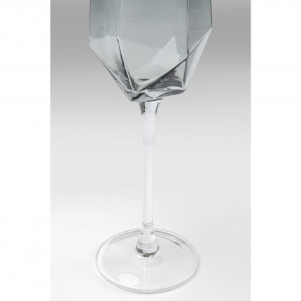 Champagne Glass Diamond Smoke (4/Set) Kare Design