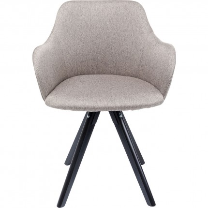 Swivel Chair with armrests Lady Loco taupe Kare Design