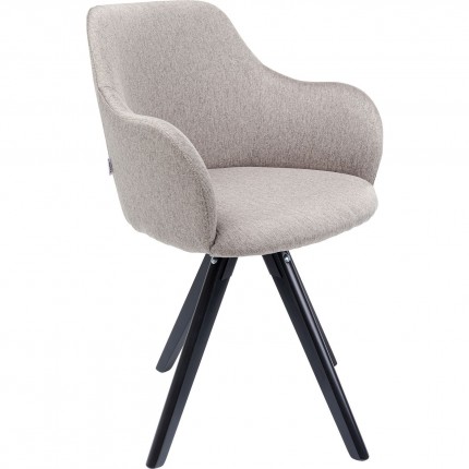 Swivel Chair with armrests Lady Loco taupe Kare Design