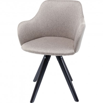 Swivel Chair with armrests Lady Loco taupe Kare Design