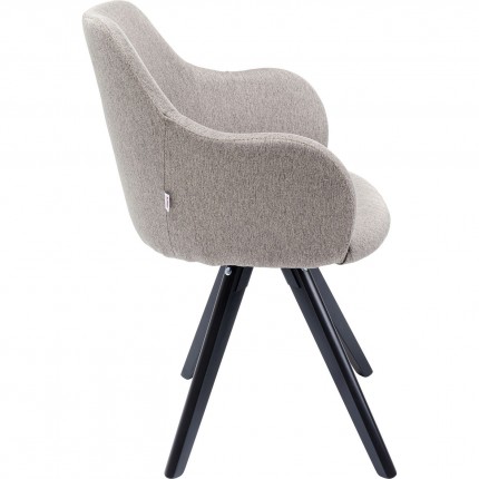 Swivel Chair with armrests Lady Loco taupe Kare Design