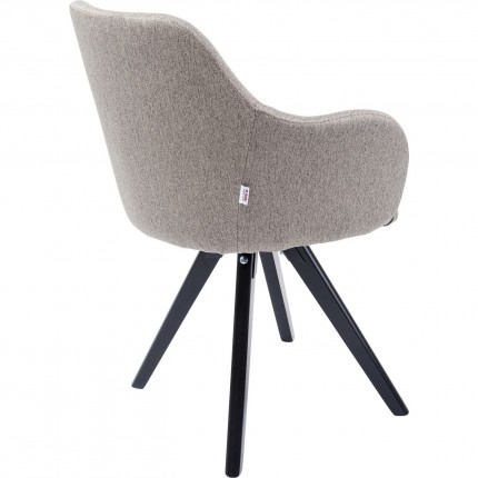 Swivel Chair with armrests Lady Loco taupe Kare Design