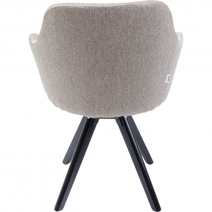 Swivel Chair with armrests Lady Loco taupe Kare Design