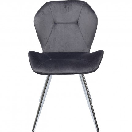 Chair Viva velvet grey and chrome Kare Design