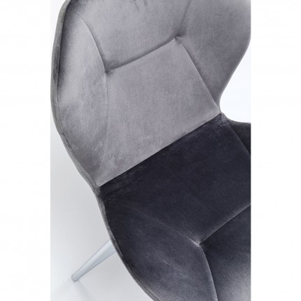 Chair Viva velvet grey and chrome Kare Design