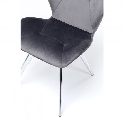 Chair Viva velvet grey and chrome Kare Design