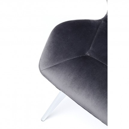 Chair Viva velvet grey and chrome Kare Design