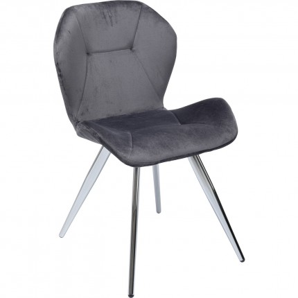 Chair Viva velvet grey and chrome Kare Design