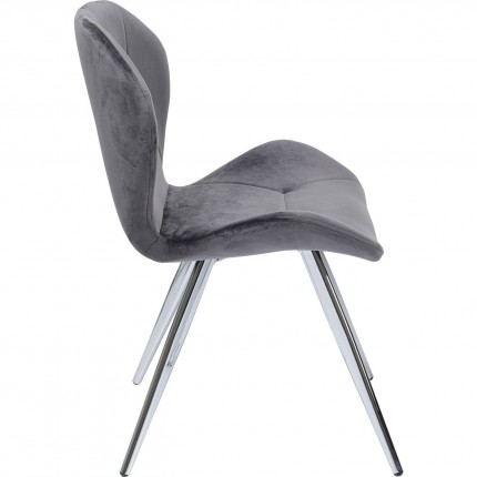 Chair Viva velvet grey and chrome Kare Design