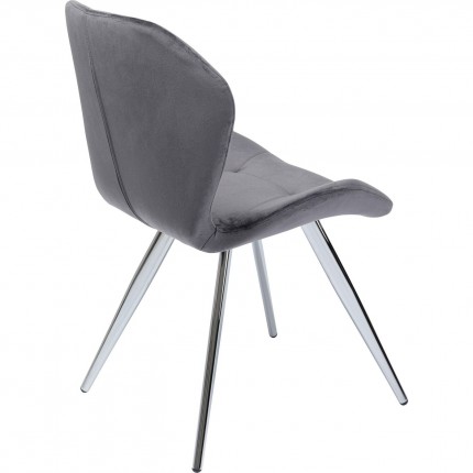 Chair Viva velvet grey and chrome Kare Design