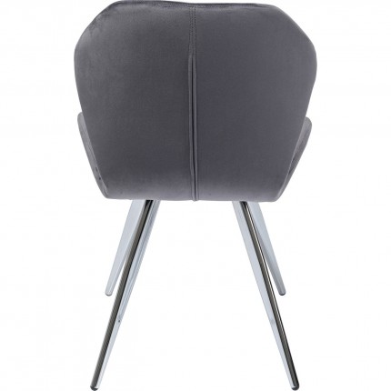 Chair Viva velvet grey and chrome Kare Design