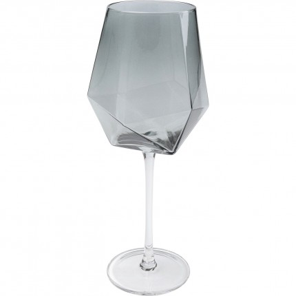 Wine Glass Diamond Smoke (4/Set) Kare Design