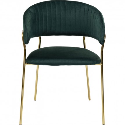 Chair with armrests Belle velvet green Kare Design