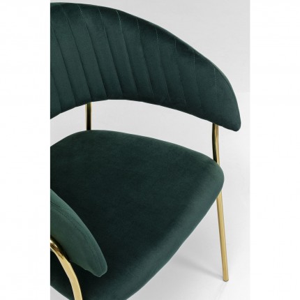 Chair with armrests Belle velvet green Kare Design