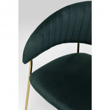 Chair with armrests Belle velvet green Kare Design